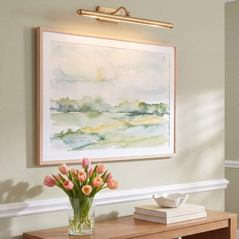 Lamont Picture Light, 2.38" H x 19.13" W x 9" D, Burnished Brass