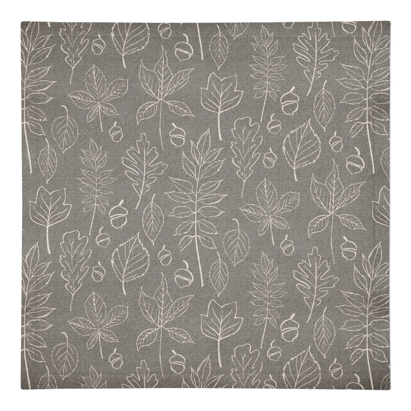 Serviette en coton 10 "Leaf, Gris