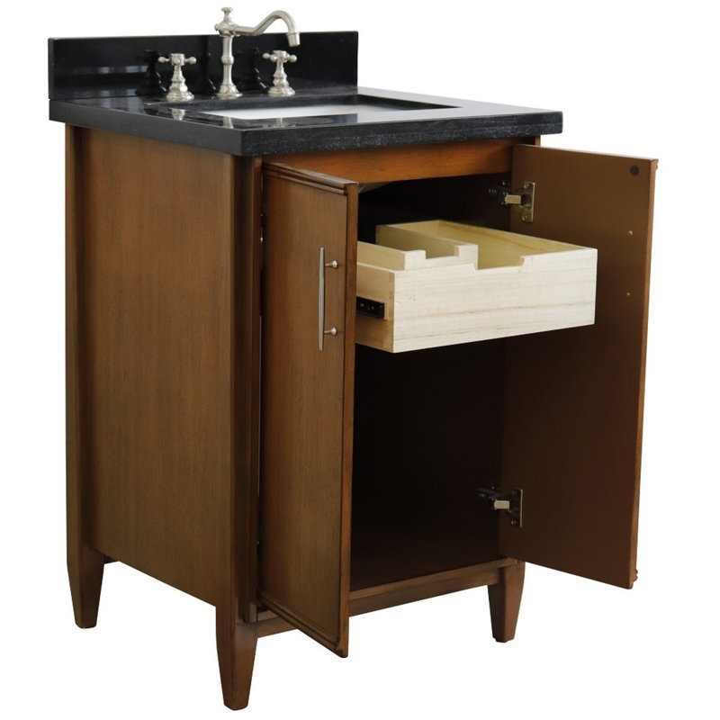 25'' Single Bathroom Vanity with Top, Black Galaxy