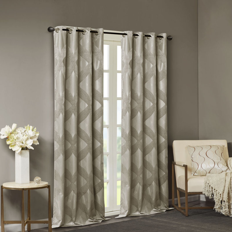 Rideau occultant en tricot jacquard Ogee