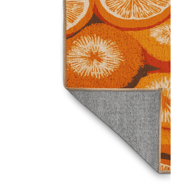 Washable Orange Navel Fruits Area Rug, Rectangle 2' x 3'