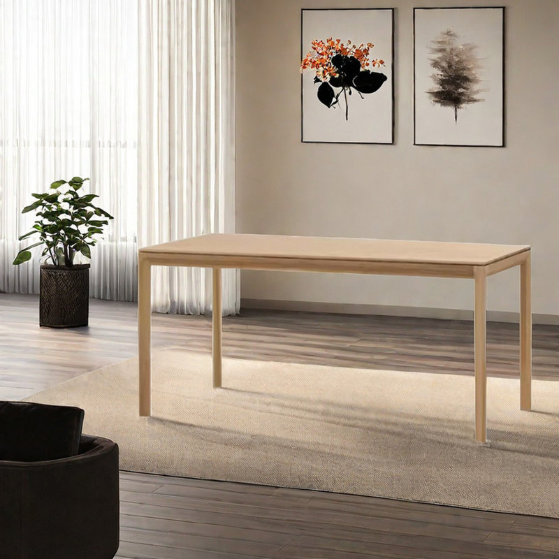 Oak Solid Wood Dining Table, 31.49" W x 55.11" L