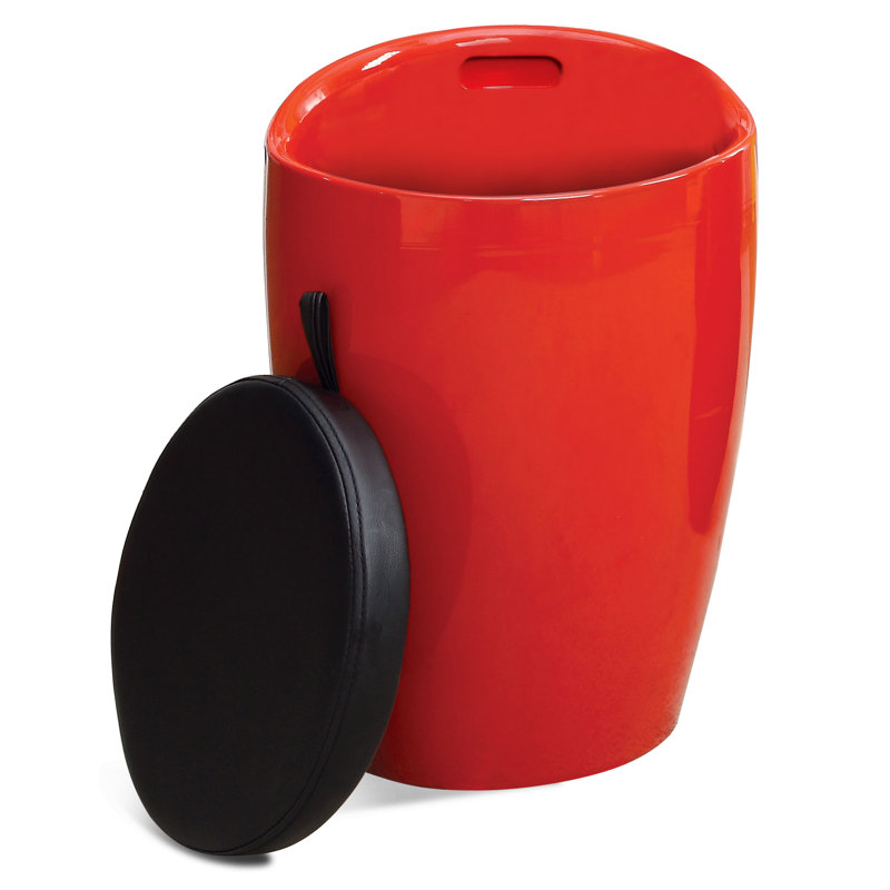 Tabouret de rangement avec siège rembourré Kitalpha, Rouge