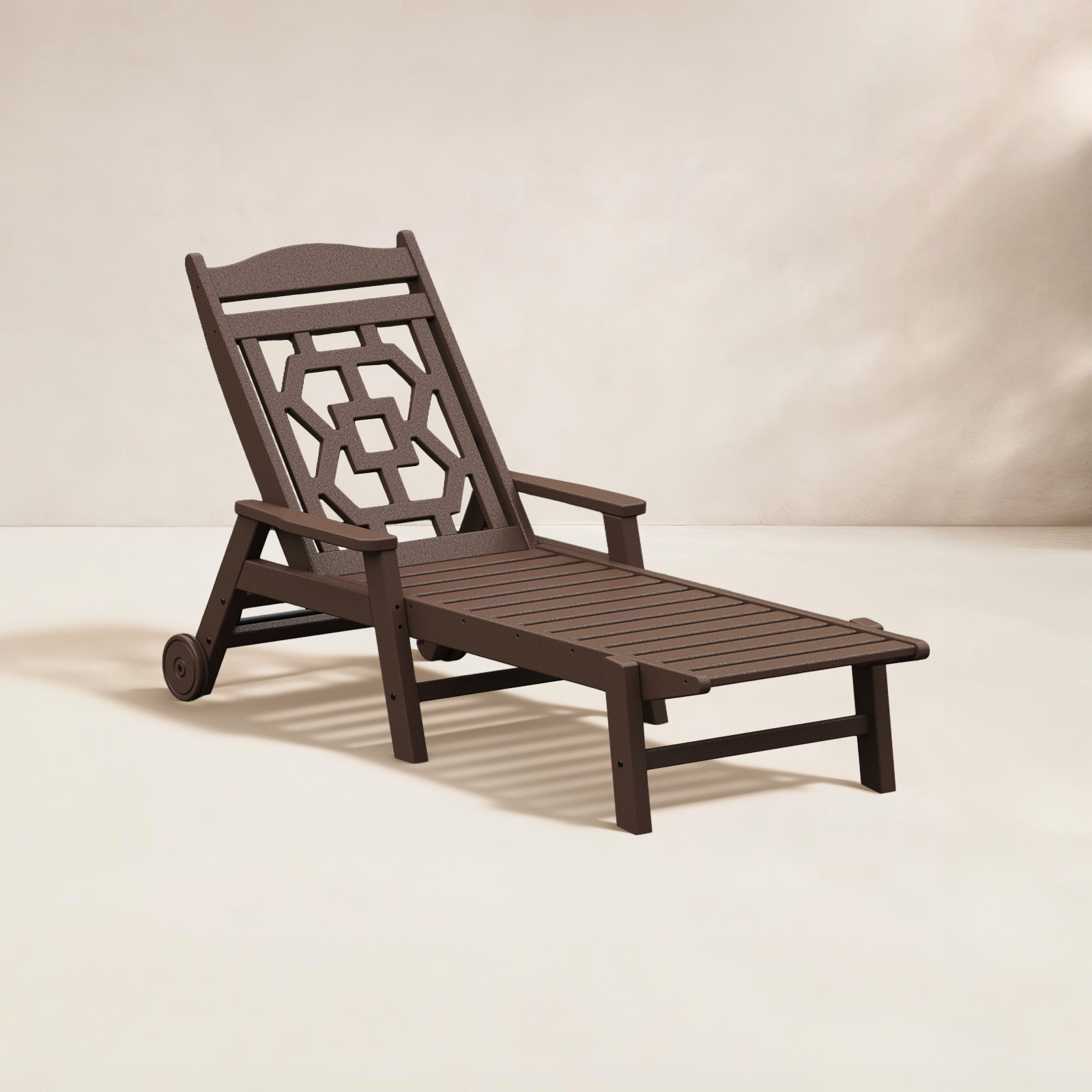 POLYWOOD® Chinoiserie 27" Patio Chaise Lounge, Mahogany