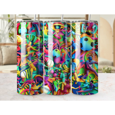 Choose Handmade Tumblers 591 mL Vacuum Insulated Stainless Steel (18/8) Travel Tumbler with Straw