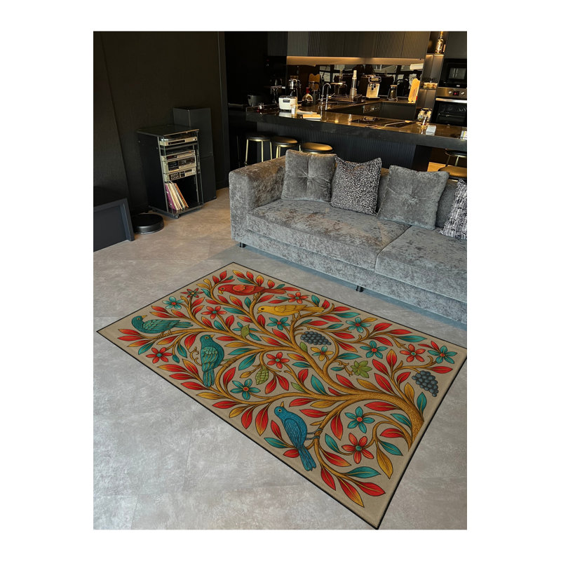 Tapis gris tissé Mosso, 4'7" x 6'7"