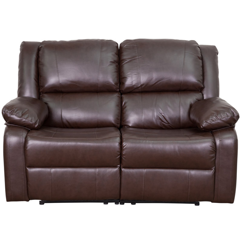 Causeuse Okke avec deux fauteuils inclinables intégrés, Brun