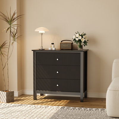 Modern Fluted 3 Drawer Dresser