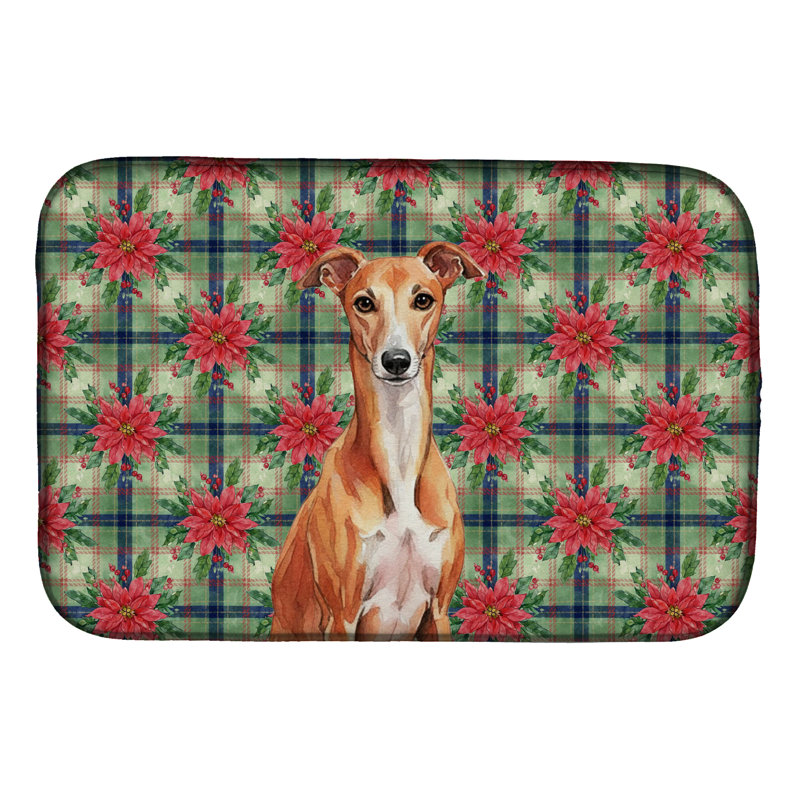 Tapis de vaisselle Red Whippet Christmas PoinsettIas