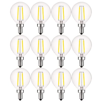 4 Watt (40 Watt Equivalent), G16.5 LED, Dimmable Light Bulb, E12/Candelabra Base -  Luxrite, LR21562-16PK