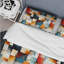 Ensemble de housse de couette géométrique Urban Mosaic IV - Microfibre polyester-1410276090