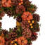 Couronne orange et verte avec citrouilles et pommes de pin - 13,75 pouces