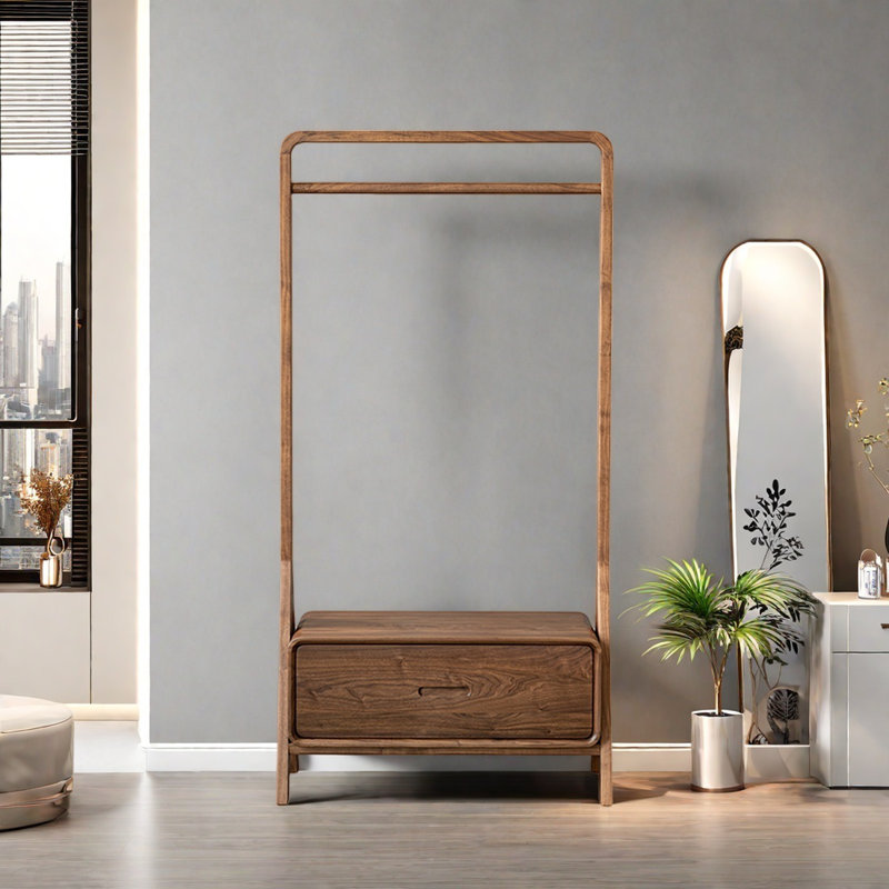 Imported Black Walnut Coat Rack Drawer