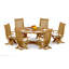 8 Pcs Grade-A Teak Wood Dining Set: 72" Round Table And 7 Warwick Reclining Arm Chairs #11Wa1707-851393216