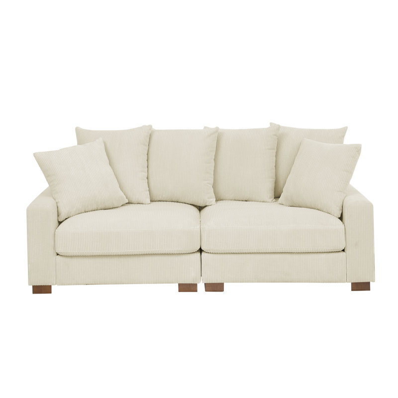 86'' Corduroy Loveseat, Cream