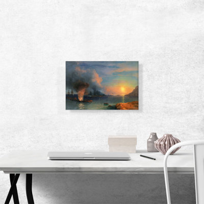 " The Battle Of Bomarsund " by Ivan Aivazovsky Painting Print