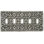 5 TOGGLE SWITCH COVER; CLEAR DECORATED WITH SWAROVSKI CRYSTALS; IN BURNISHED SILVER