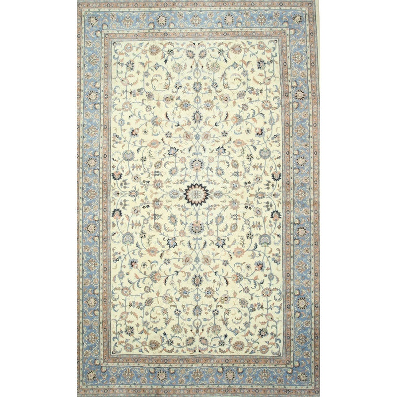 Ivory Traditional Oriental Kashan Area Rug