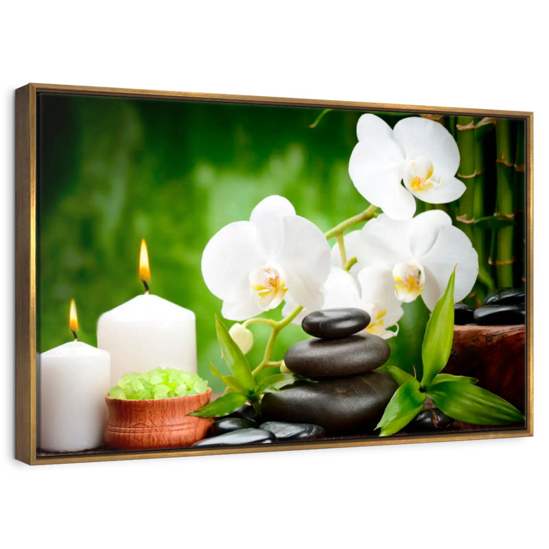 Spa, Floating Frame Gold, 19" X 13"