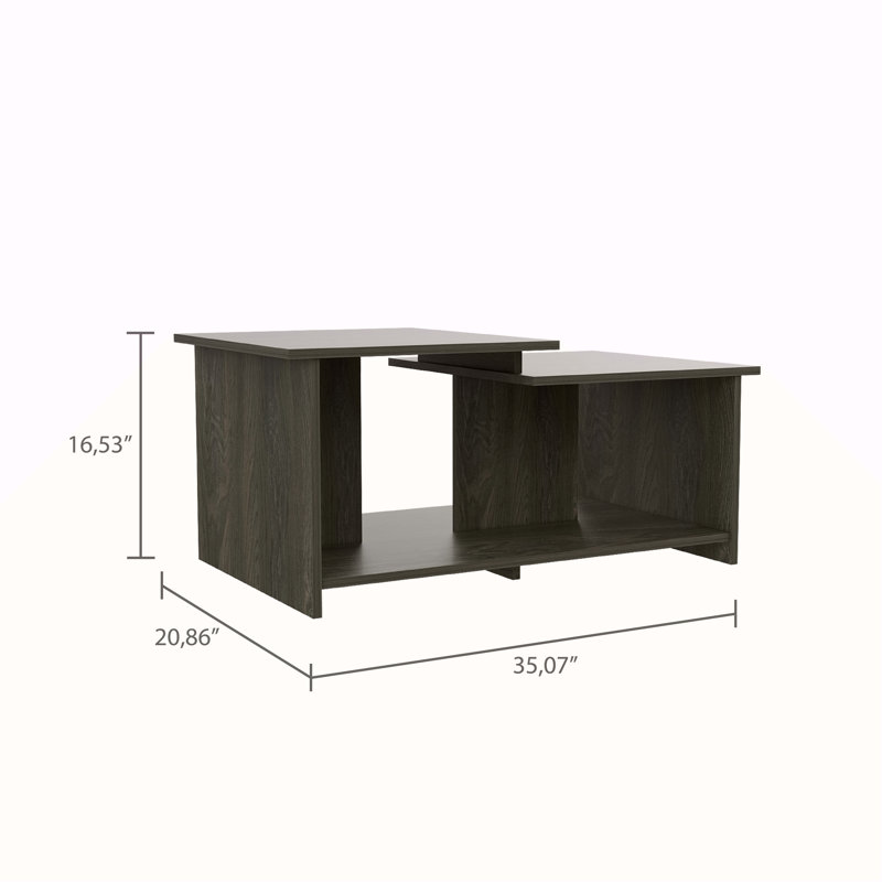 Wema 3 Coffee Table, Lower Open Shelf, Black