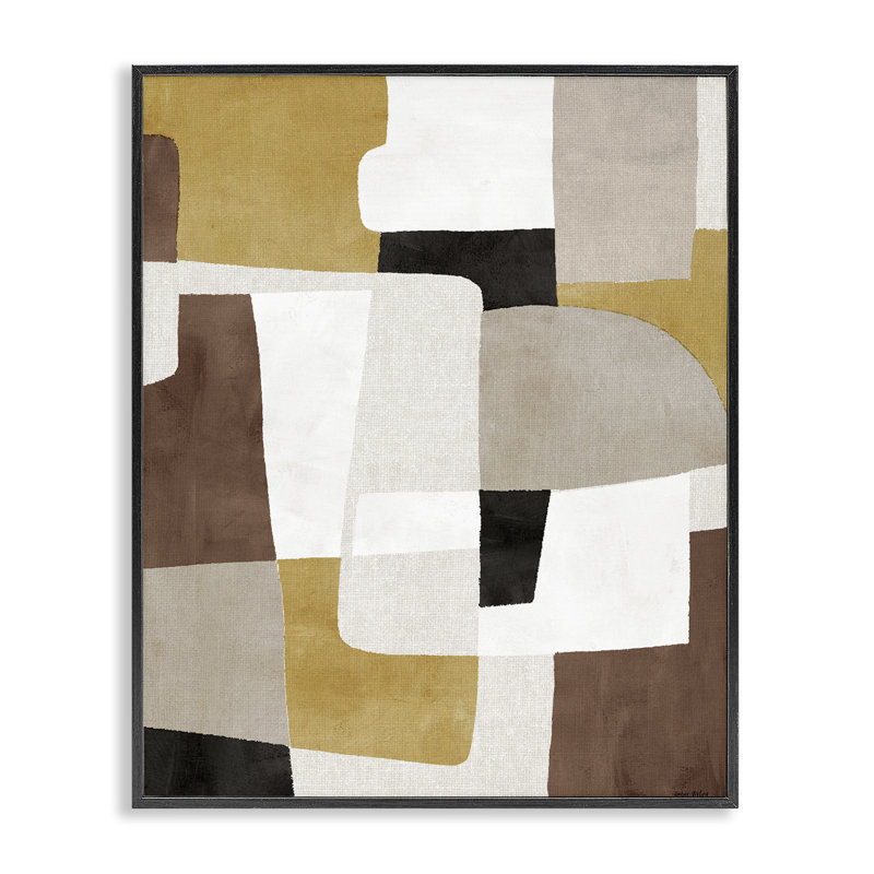 «Funky Boho Geometric Shapes», dessin par Amber Sterling, H 20 po x l 16 po, Giclée encadrée noir minuit