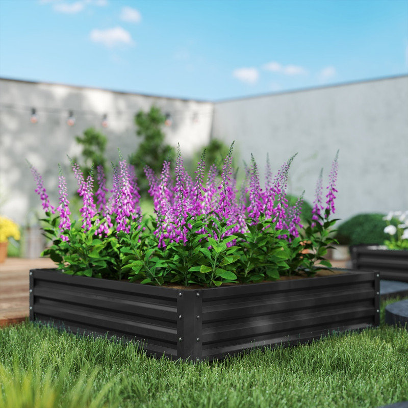 Planter Box, 30cm H x 120cm W x 120cm D, Set of 1, Grey