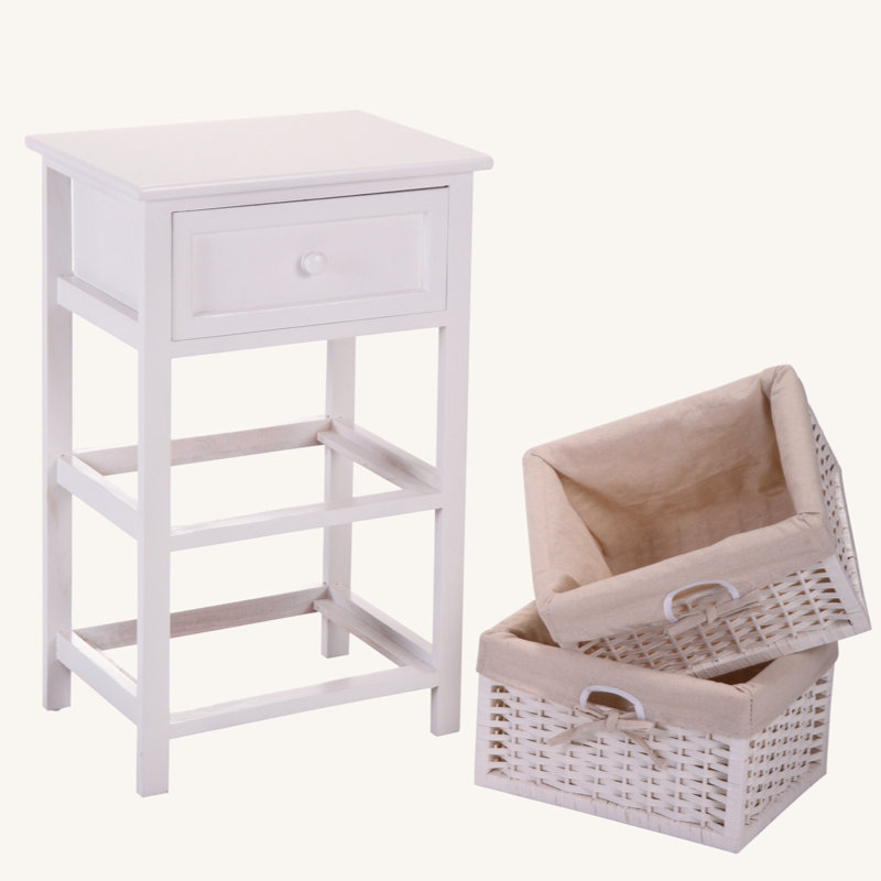 Ingunna 15.7'' W Solid Wood+MDF Nightstand