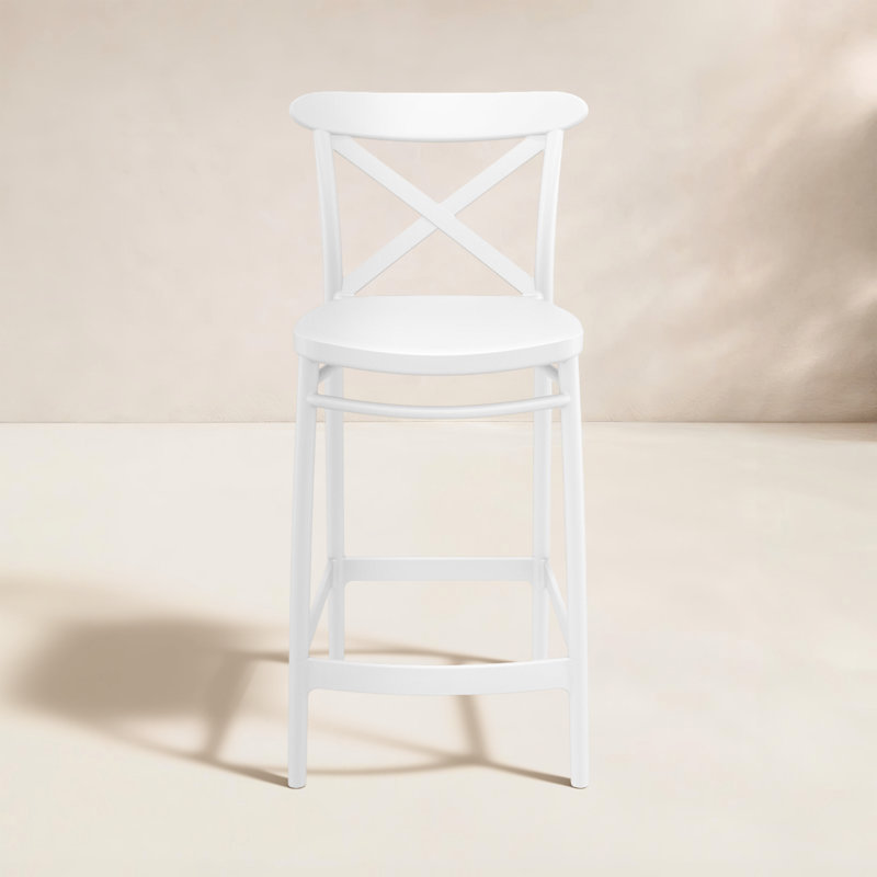 Tabouret Bijou, Blanc, Tabouret de bar (siège d'une hauteur de 29,5 po)