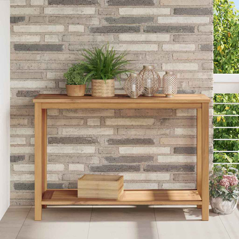 Console vidaXL en bois de teck massif brun 43,31 x 15,75 x 29,53, 29.53" H x 43.31" W x 15.75" D