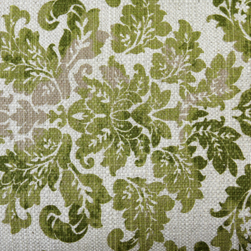 Calliope Green Damask Rectangular Cotton Blend Throw Pillow