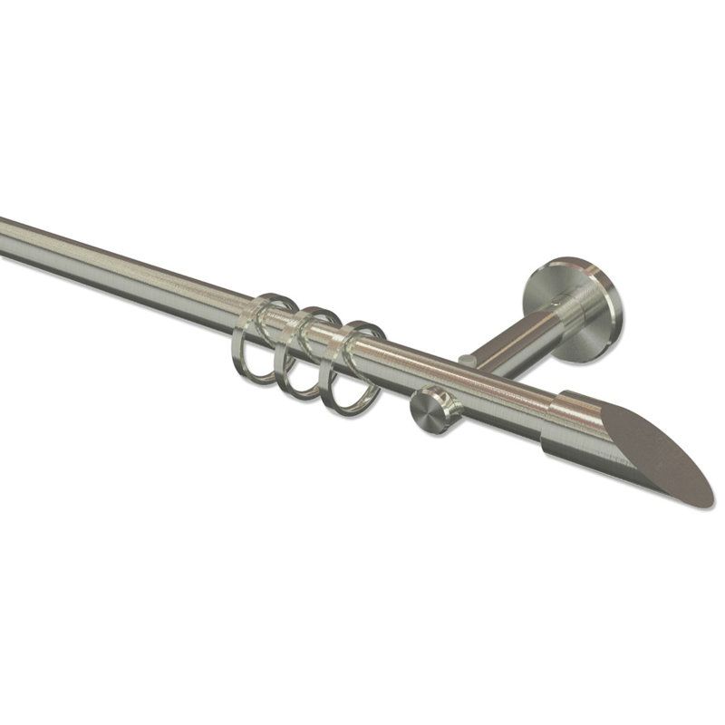 Bartholomew Stainless Steel 1.6cm Single Curtain Pole, 5cm H x 480cm W x 10cm D