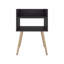 Table de chevet avec port USB, 2 tablettes - wengé noir