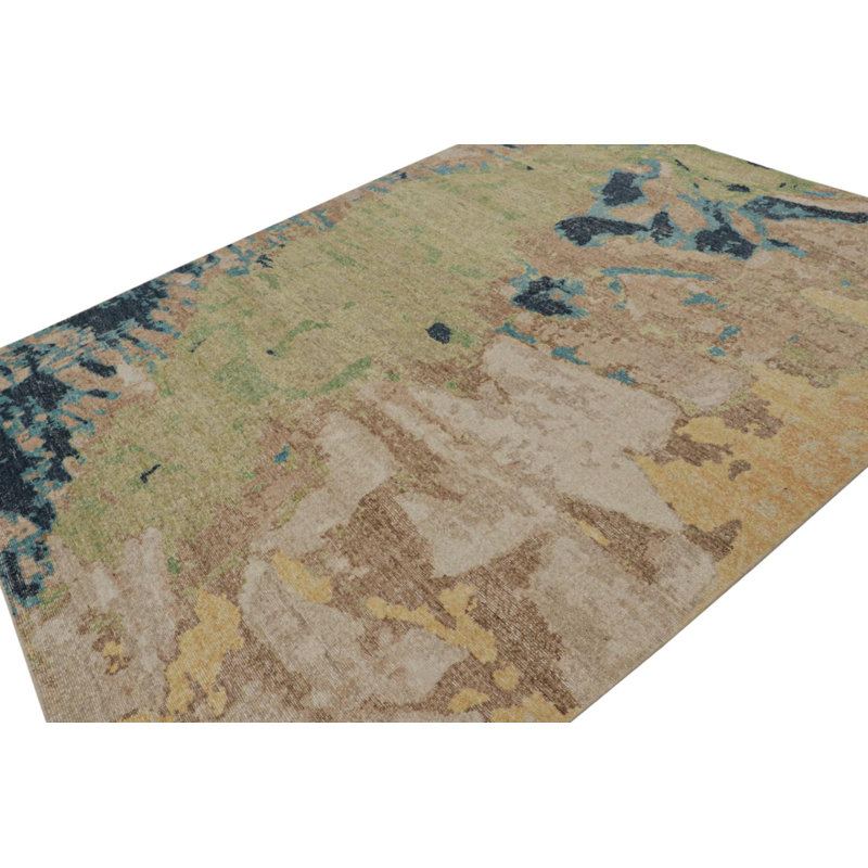 Distressed Homage Abstract Area Rug, Rectangle 6' x 9'