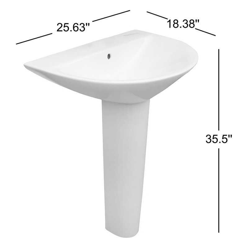 Lavabo sur pied Morning 650, avec 1 trou de robinet, trop-plein, blanc, Simple
