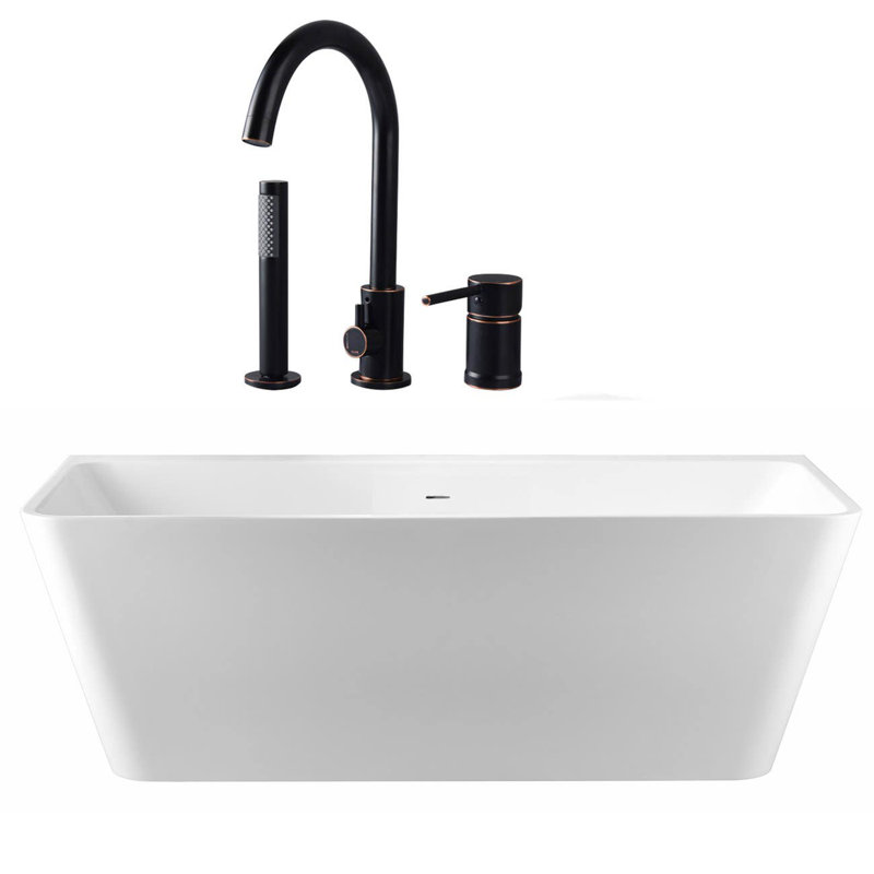 Baignoire de trempage autoportante avec robinet 67 po. X 30 po. Axton