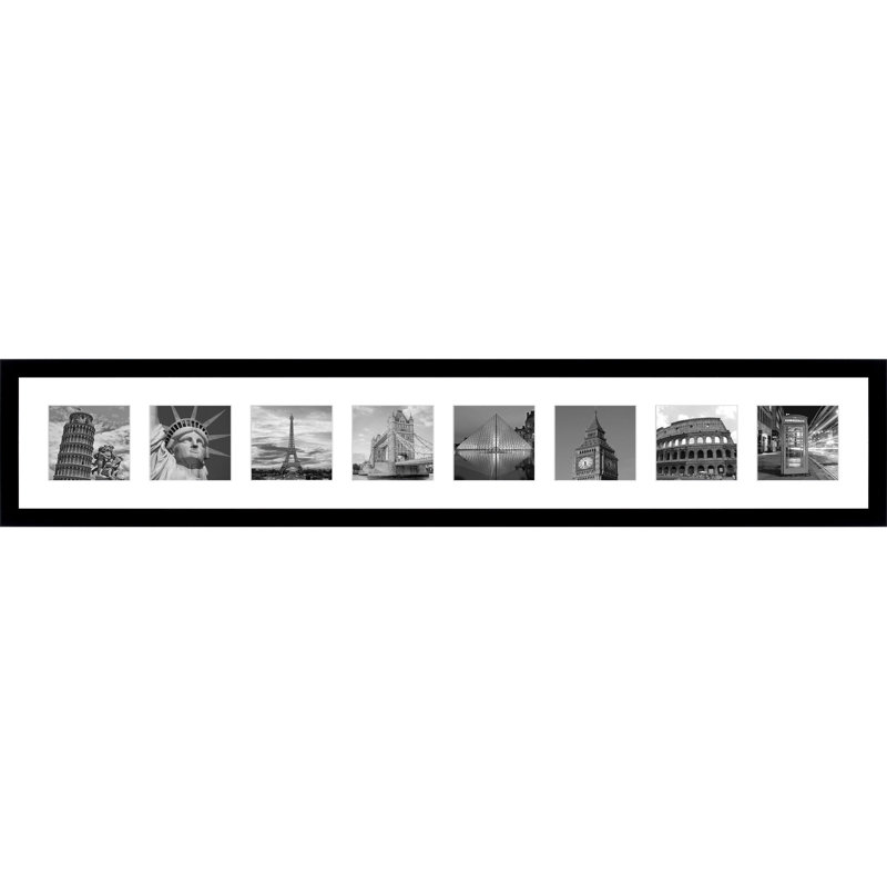 Lada Wood Picture Frame with Mat, Black