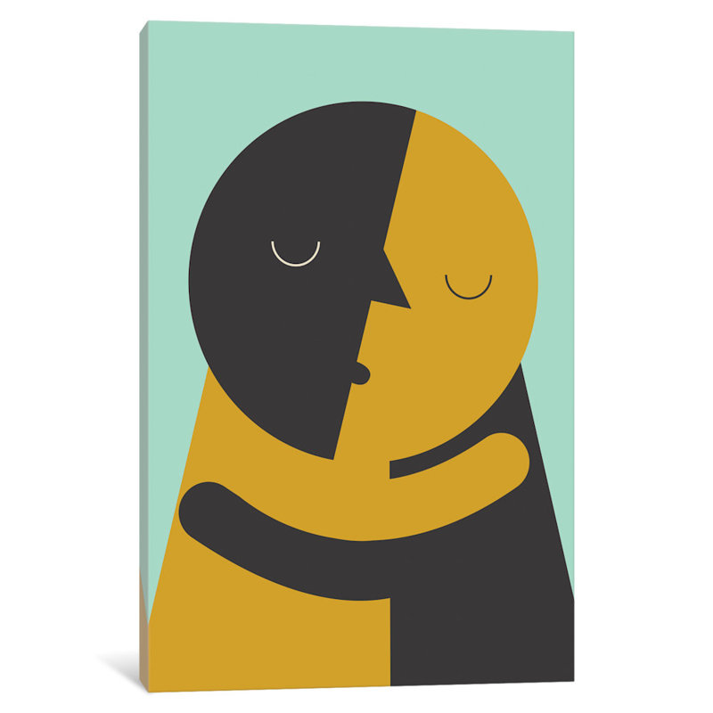 «Kiss» par Flatowl, impression sur toile tendue, H 40 po x l 26 po x P 1,5 po, Toile tendue, Pas de tapis