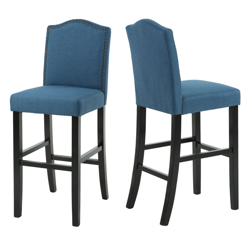 Knutson Solid Wood 29.38" Bar Stool, Blue, Bar Stool (29.38" Seat Height)