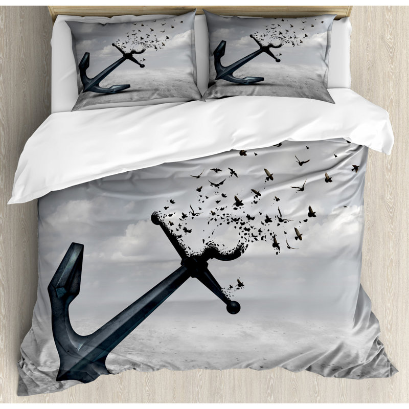 Coastal Polyester Duvet Cover, King Duvet Cover + 2 King Shams