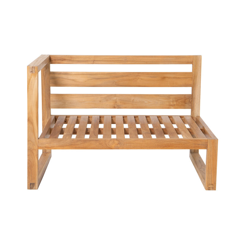Venice Outdoor Teak One Arm Lounge Chair, Forest Green
