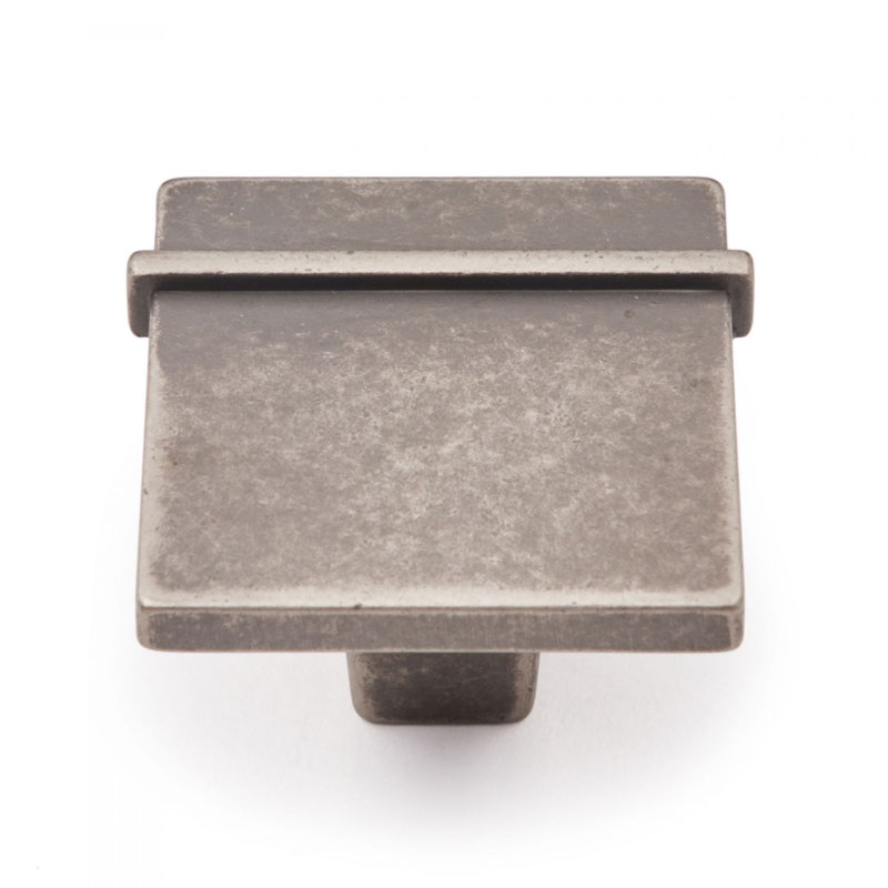 Newbury 1 5/16" Length Square Knob, Weathered Nickel