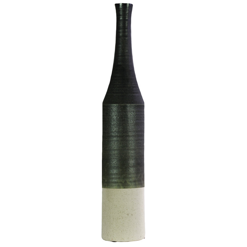Vase de plancher en céramique pour bouteilles Goggins, H 27,5 po x l 5,5 po x P 5,5 po, Noir