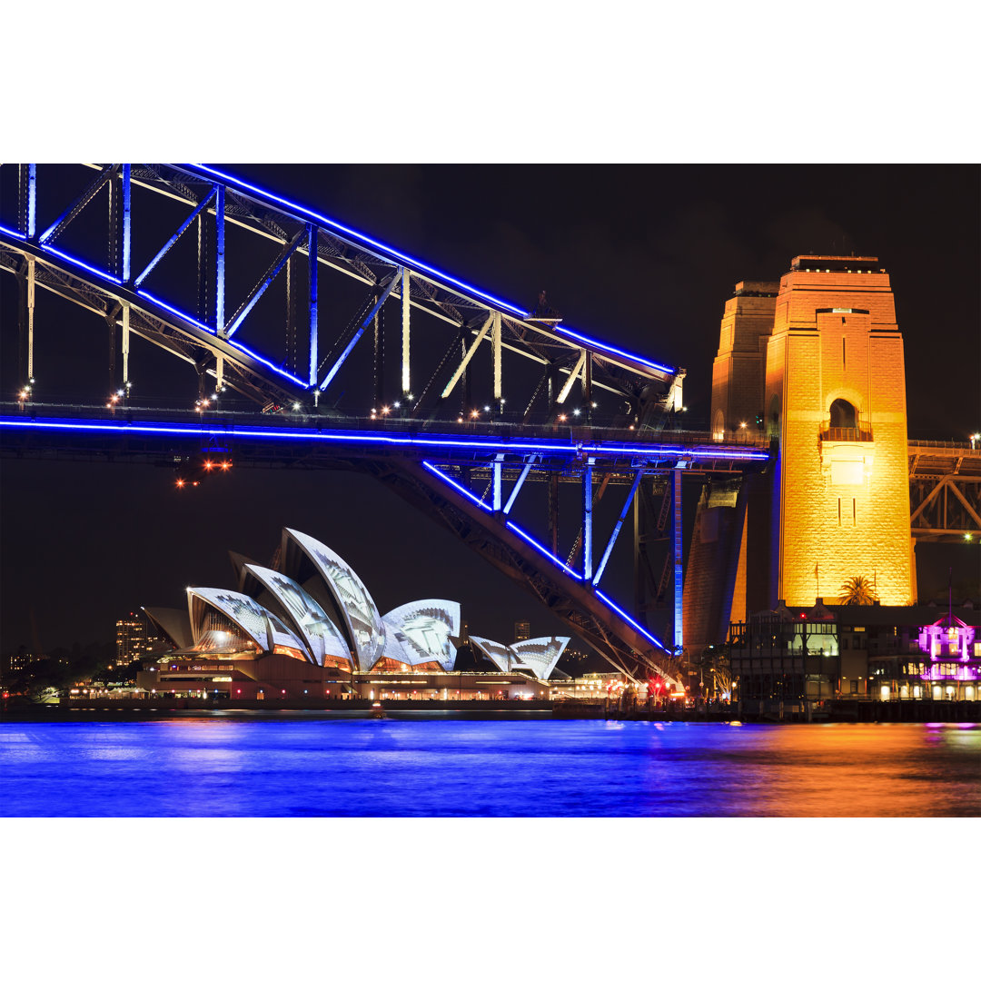 Leinwandbild Sydney Vivid Bridge House