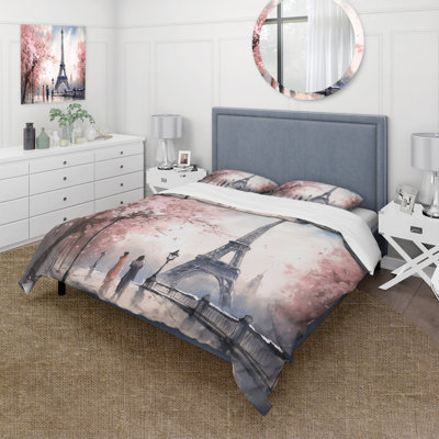 Ensemble de housse de couette en microfibre / polyester Tour Eiffel Masterpiece I Bedding