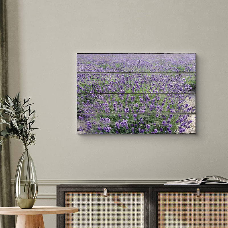 Mauve champ de lavande - impression sur toile tendue, H 32 po x l 48 po, Toile tendue