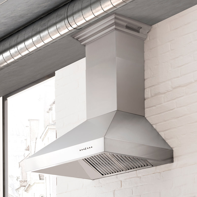 36" Crown Sound 700 CFM Ducted Wall Mount Range Hood in Stainless Steel with Wi-Fi, 60"