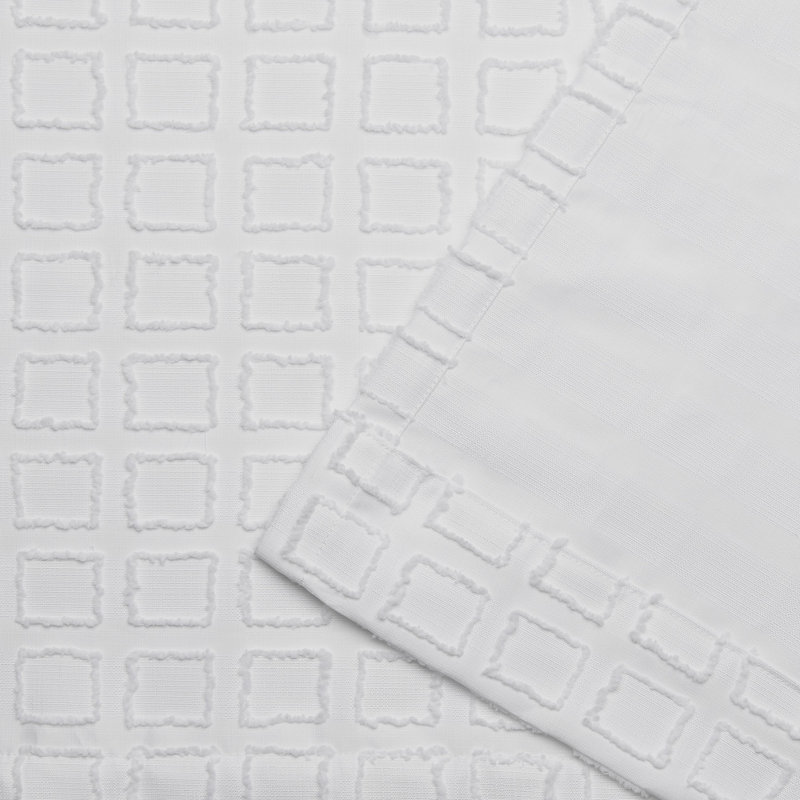Hadsell Solid Room Light Filtering Single Curtain Panel Part, White, 54" W x 108" L