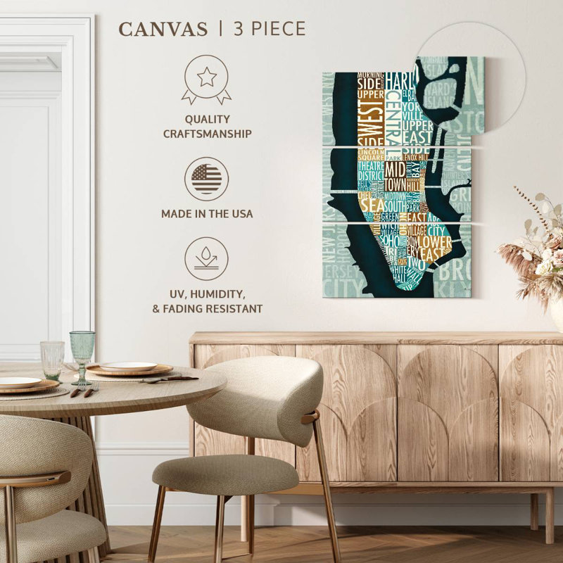 Carte Aliaz Manhattan bleu-brun, H 38 po x l 24 po