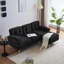 Canapés modulaires | Canapé 82,6 po moderne en forme de L pour la chambre à coucher de salon | Noir | Velours