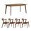 Simple Rectangular Black Walnut Dining Table Set